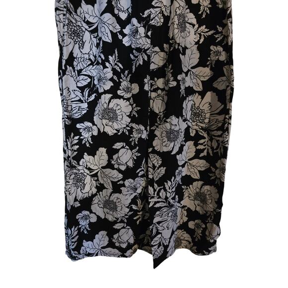 Old Navy Pencil Skirt XS Womens Linen Blend Black White Floral Print Midi NWT - Picture 4 of 6